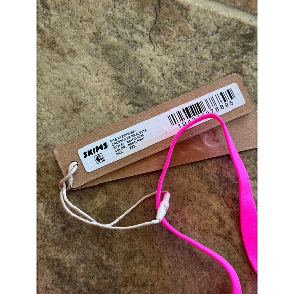 Skims Fits Everybody Crossover Bralette Neon Pink Size XXS - Picture 6 of 6